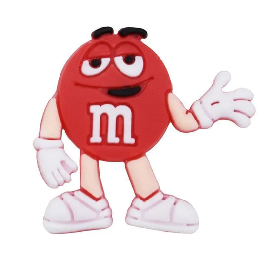 Red Mr. M&M waving shoe charm BC