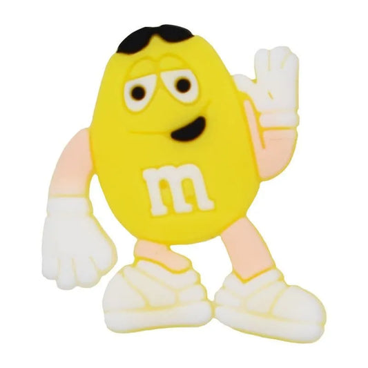 Yellow Mr. M&M waving shoe charm BC