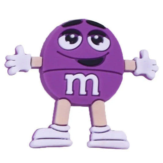 Purple Mr. M&M arms wide shoe charm BC