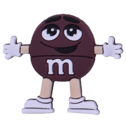 Brown Mr. M&M arms wide shoe charm BC