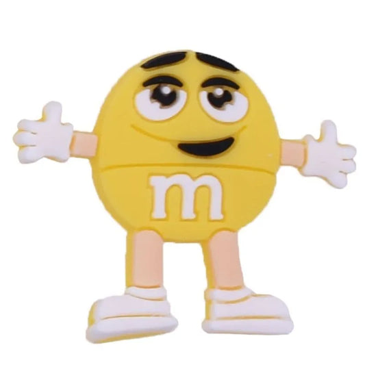 Yellow Mr. M&M arms wide shoe charm BC
