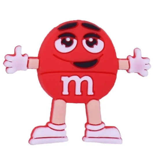 Red Mr. M&M arms wide shoe charm BC