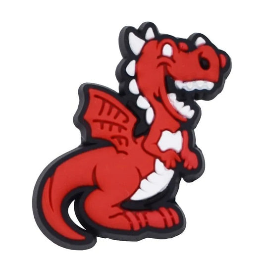 Dinosaur Red smiler shoe charm BC