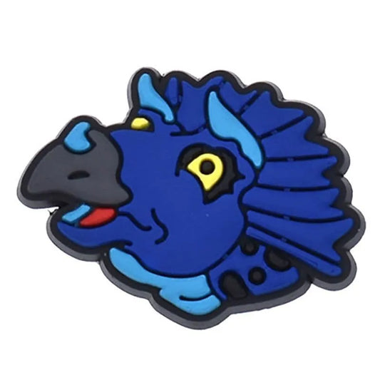 Dinosaur blue Styrocaurus head shoe charm BC