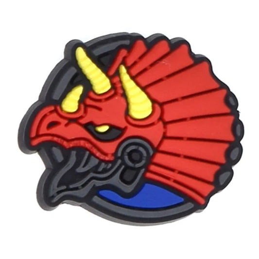 Dinosaur red styrocaurus head shoe charm BC
