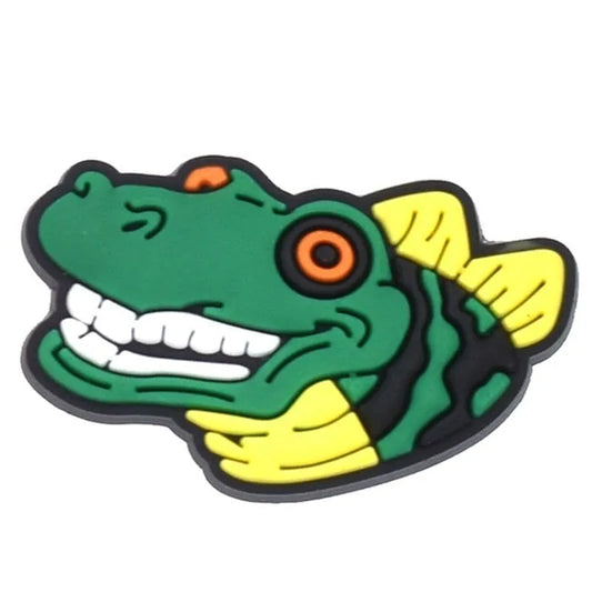Dinosaur Green smiler shoe charm BC