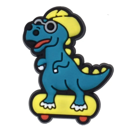 Dinosaur skateboarder shoe charm BC