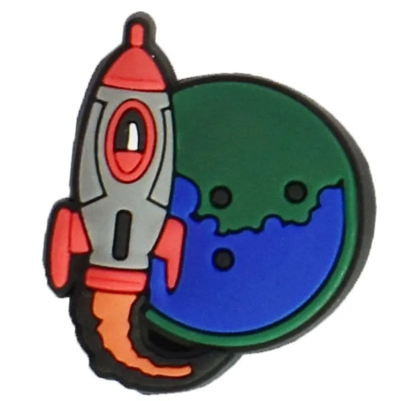 Rocket orbit shoe charm BC