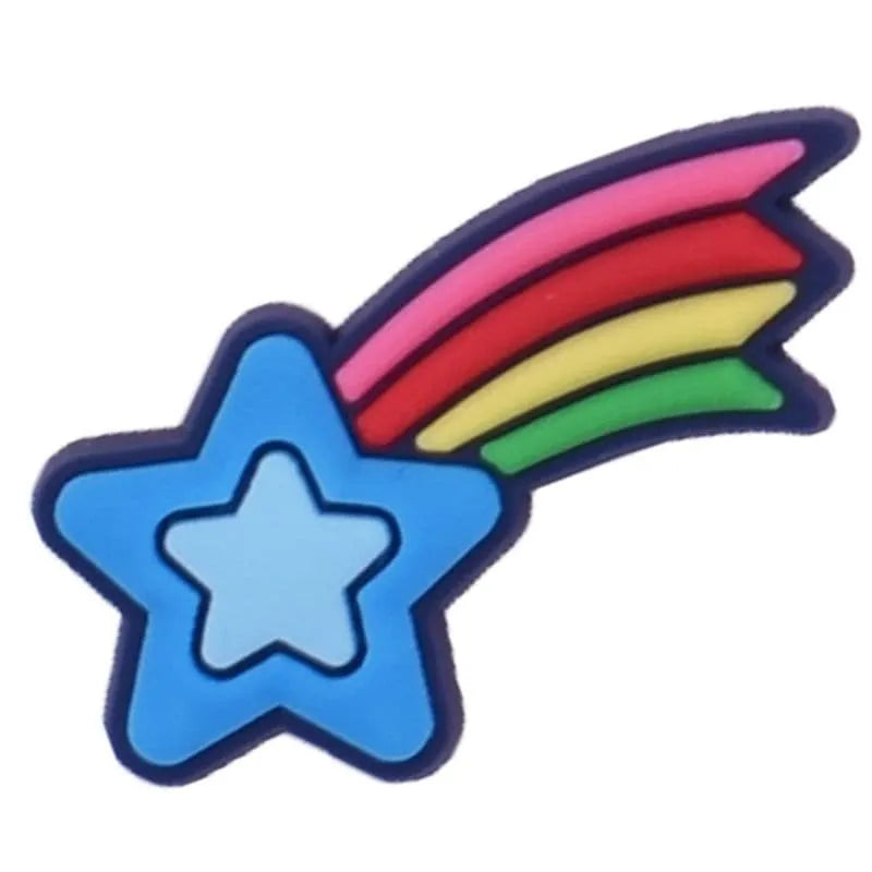 Rainbow shooting star shoe charm BC