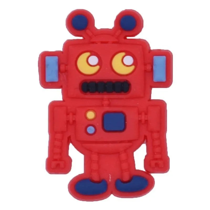 Red robot man shoe charm BC