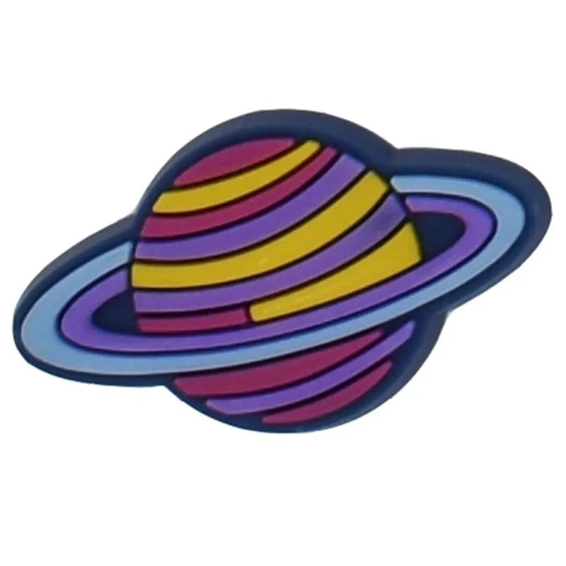 Planet Saturn with purple & blue rings shoe charm BC