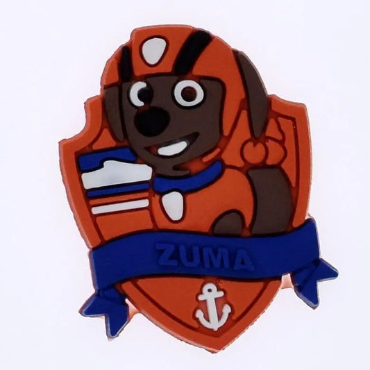 Zuma portrait shield badge Paw Patrol shoe charm BC