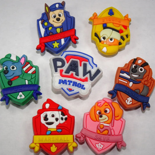 Set of 7 Paw patrol assorted character signs shoe charm BC