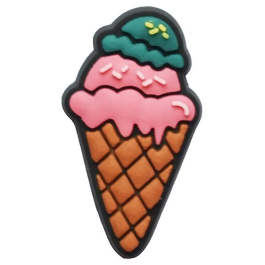 Green blob cornet ice cream shoe charm BC