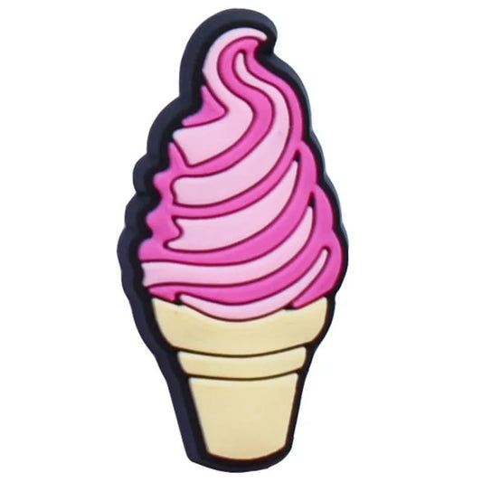 Pink swirl cornet ice cream shoe charm BC