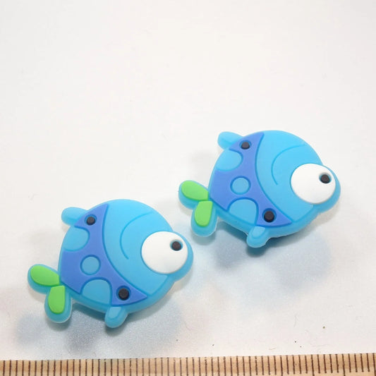 Shoe charms - 2 Blue fish