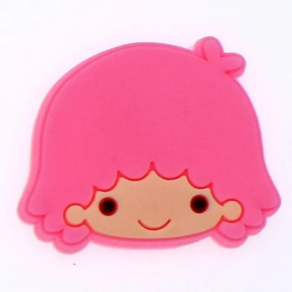 Pink hair girl shoe charm BC