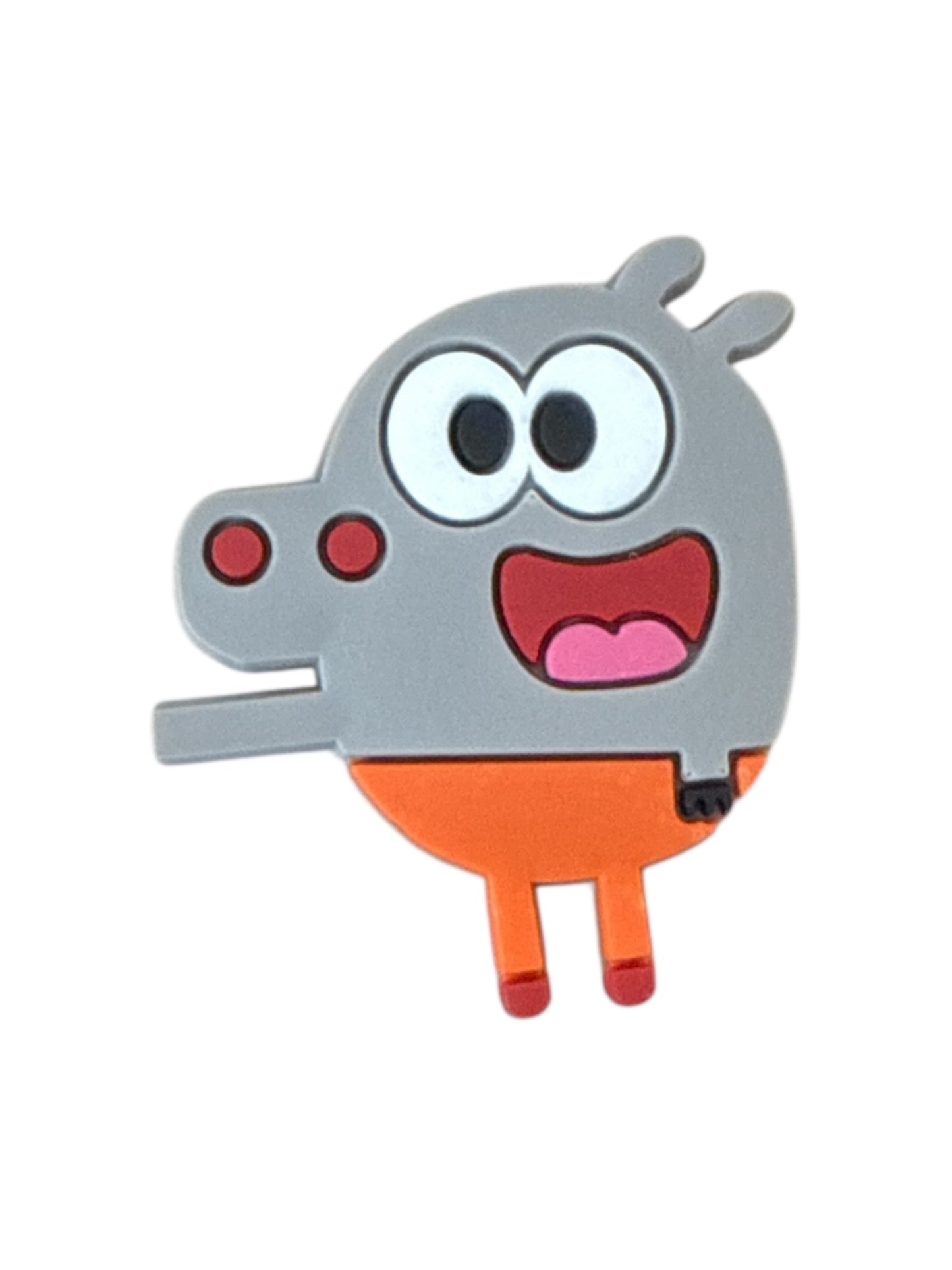 Cute cartoon grey hippo shoe charm for Crocs — Duggee kids TV cartoon animal clog charm compatible with all clog-style footwear UK
