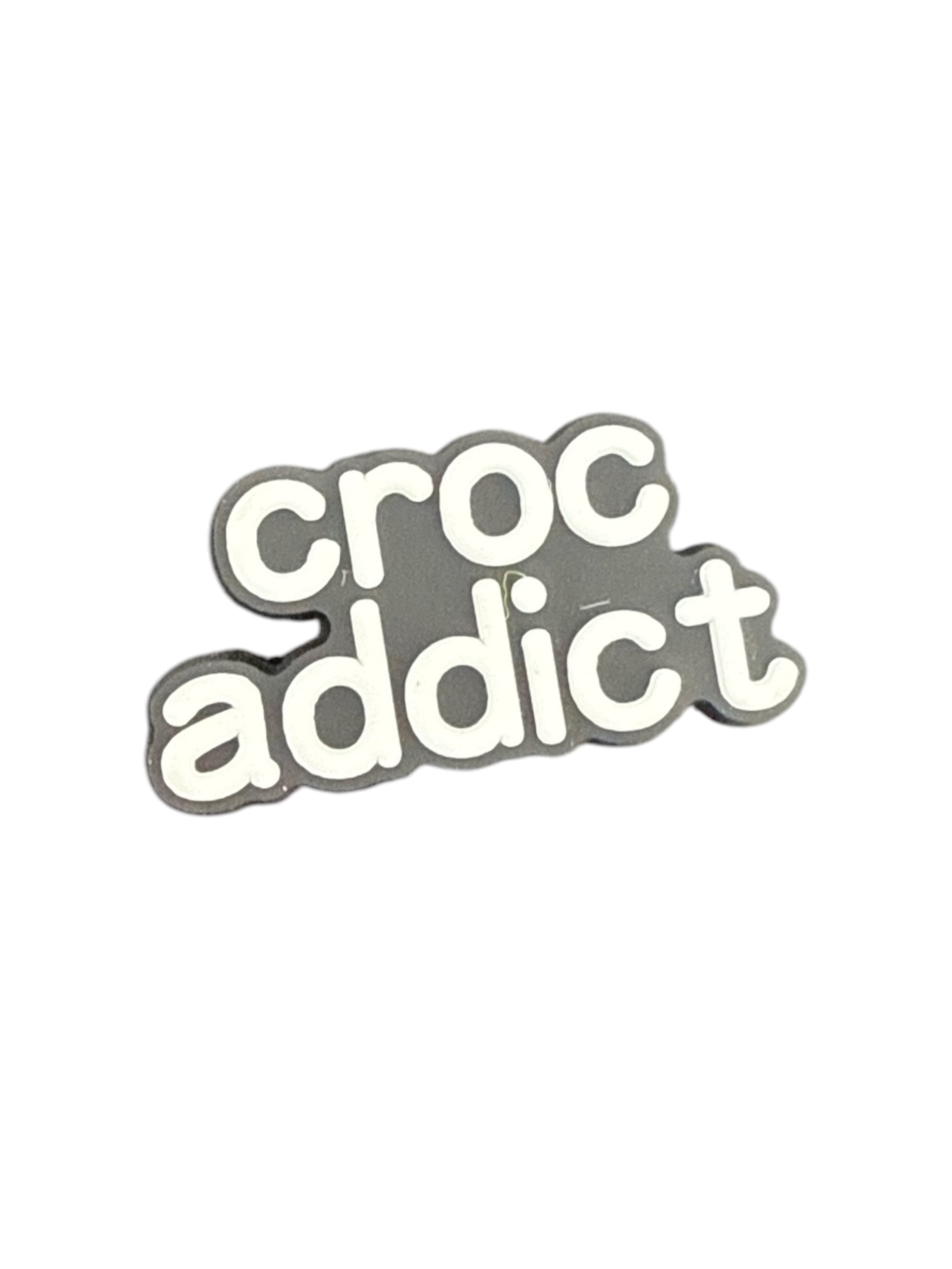 Croc addict funny slogan shoe charm for Crocs — novelty humour clog charm compatible with all clog-style footwear UK