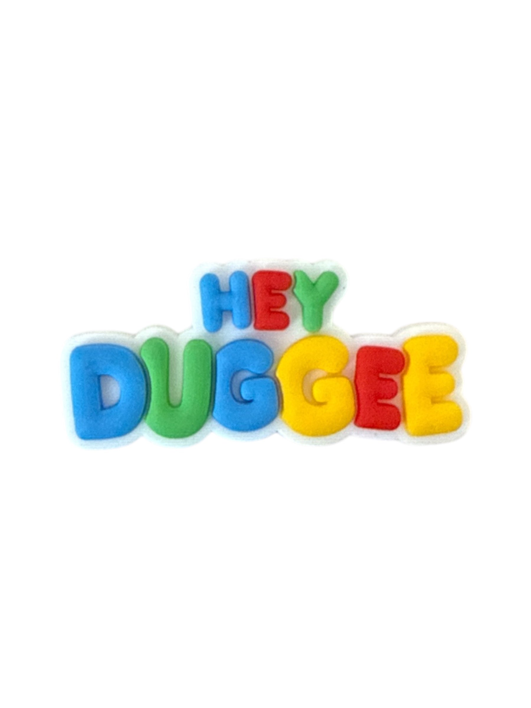 Duggee Colourful cartoon kids TV title sign block shoe charm for Crocs — novelty clog charm compatible with all clog-style footwear UK
