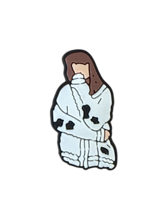 Folklore era cottagecore star cardigan pop star shoe charm for Crocs — indie music fan clog charm compatible with all clog-style footwear UK

