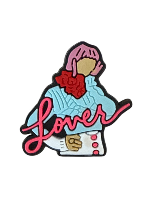 Swiftie Lover era pastel pink blue pop star shoe charm for Crocs — rainbow music fan clog charm compatible with all clog-style footwear UK