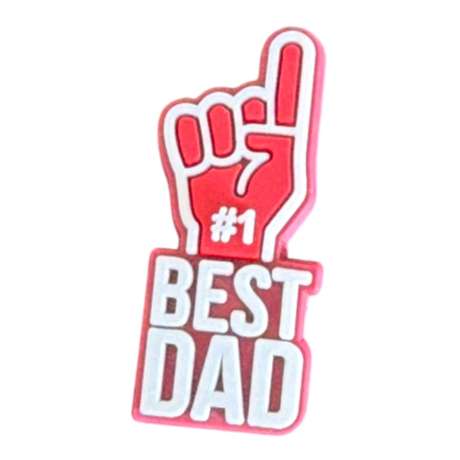 number 1 best dad foam finger shoe charm funny 
fathers day novelty clog charm gift uk