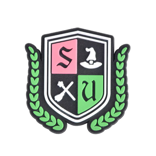 Emerald city university badge shoe charm for Crocs inspired by Wizard of Oz magical school — clog charm UK