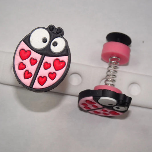 Spring shoe charm - Pink ladybird SP04