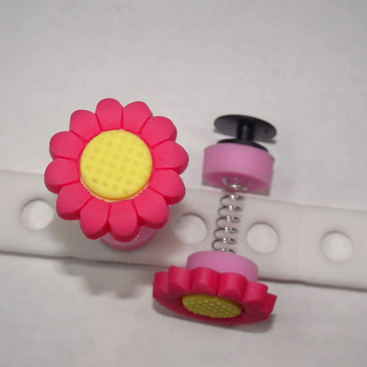 Spring shoe charm - Dark Pink  petal flower SP08