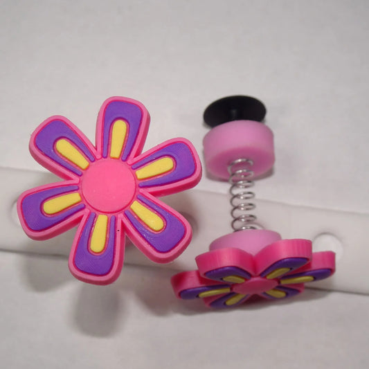 Spring shoe charm - Purple/yellow flower SP09