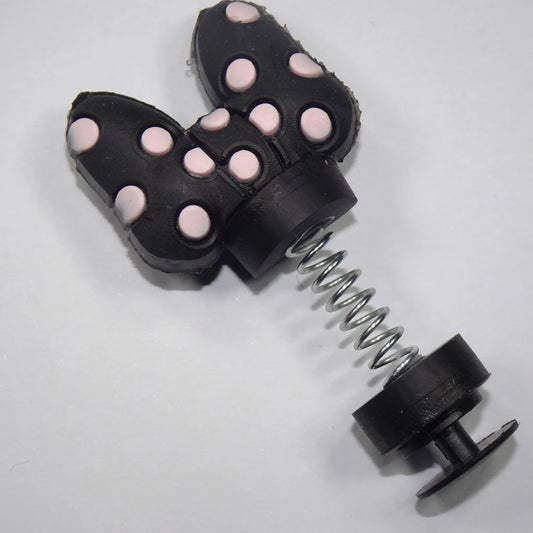 Spring shoe charm -  Black bow tie with pink spots SP42
