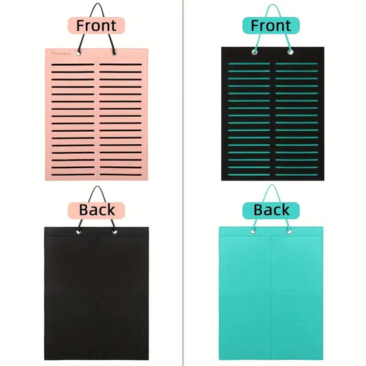 2 Shoe charm organisers - Pink & Black slot strips WD2P