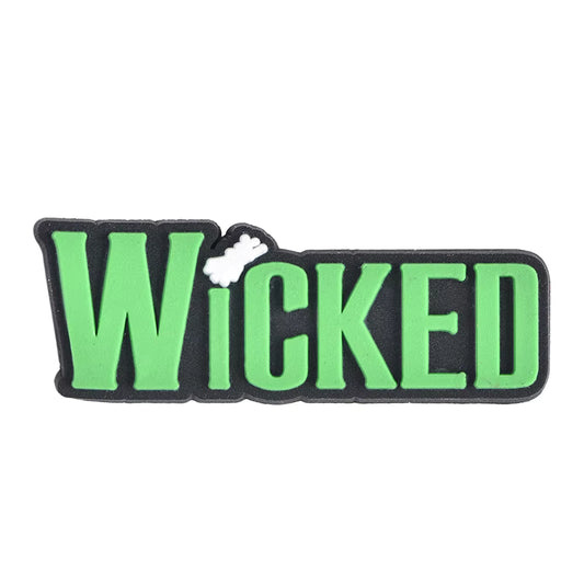 Wicked green slogan text shoe charm for Crocs — witchy Halloween clog charm compatible with all clog-style footwear UK